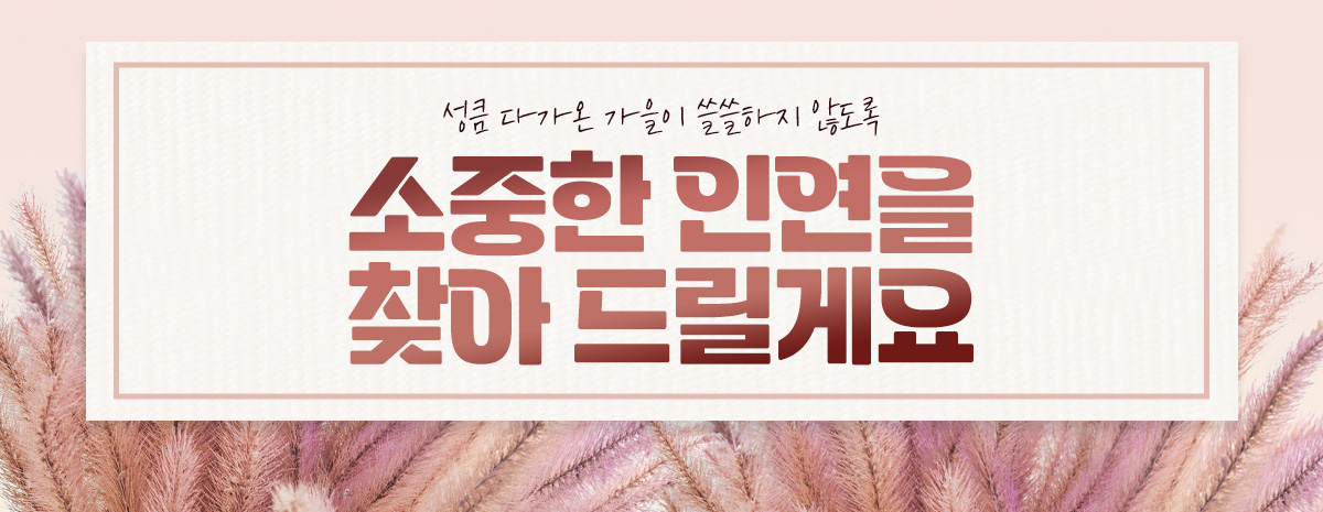 소중한 인연을 찾아 드릴게요